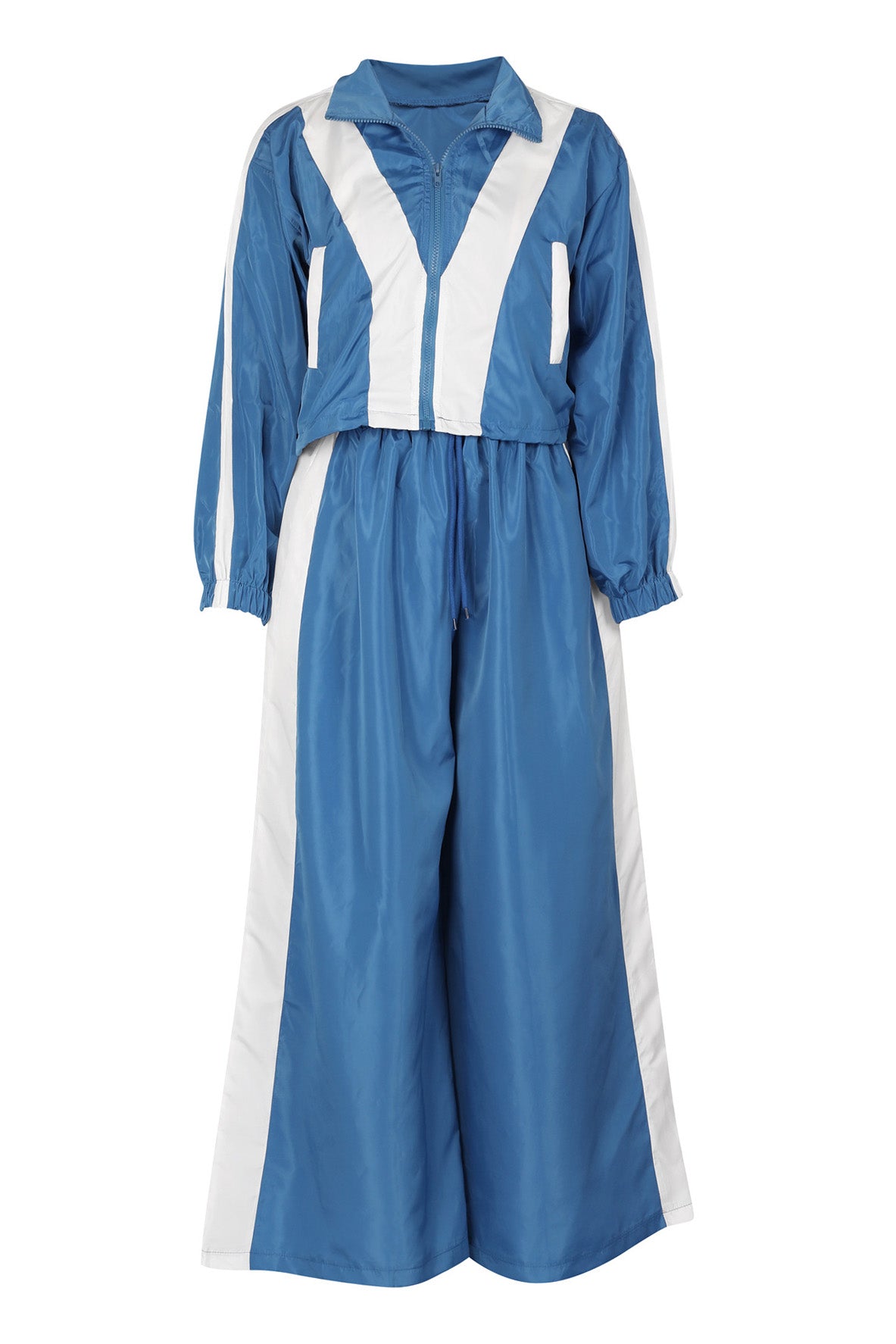 Color-Block Windbreaker & Wide-Leg Set