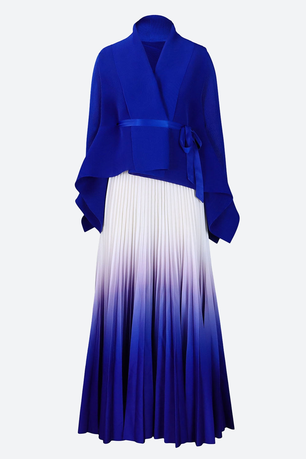 Gradient Batwing Sleeve Top and Skirt Set