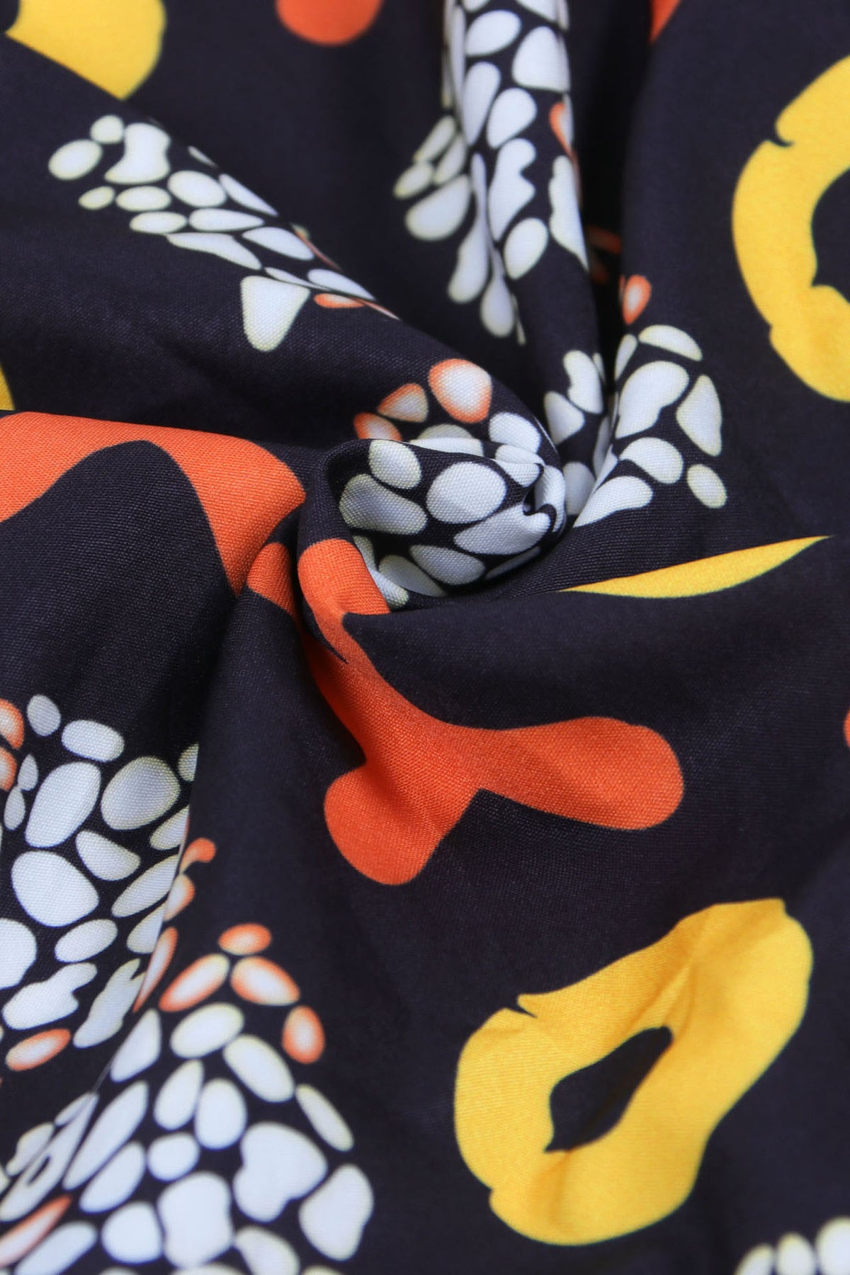 Print Strap Design Zipper O Neck Printed Dress