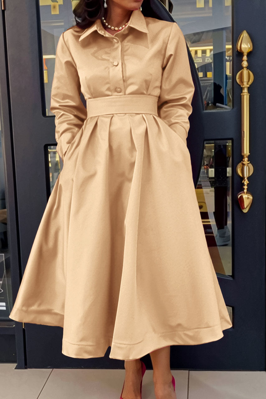 Solid Shirt Dress