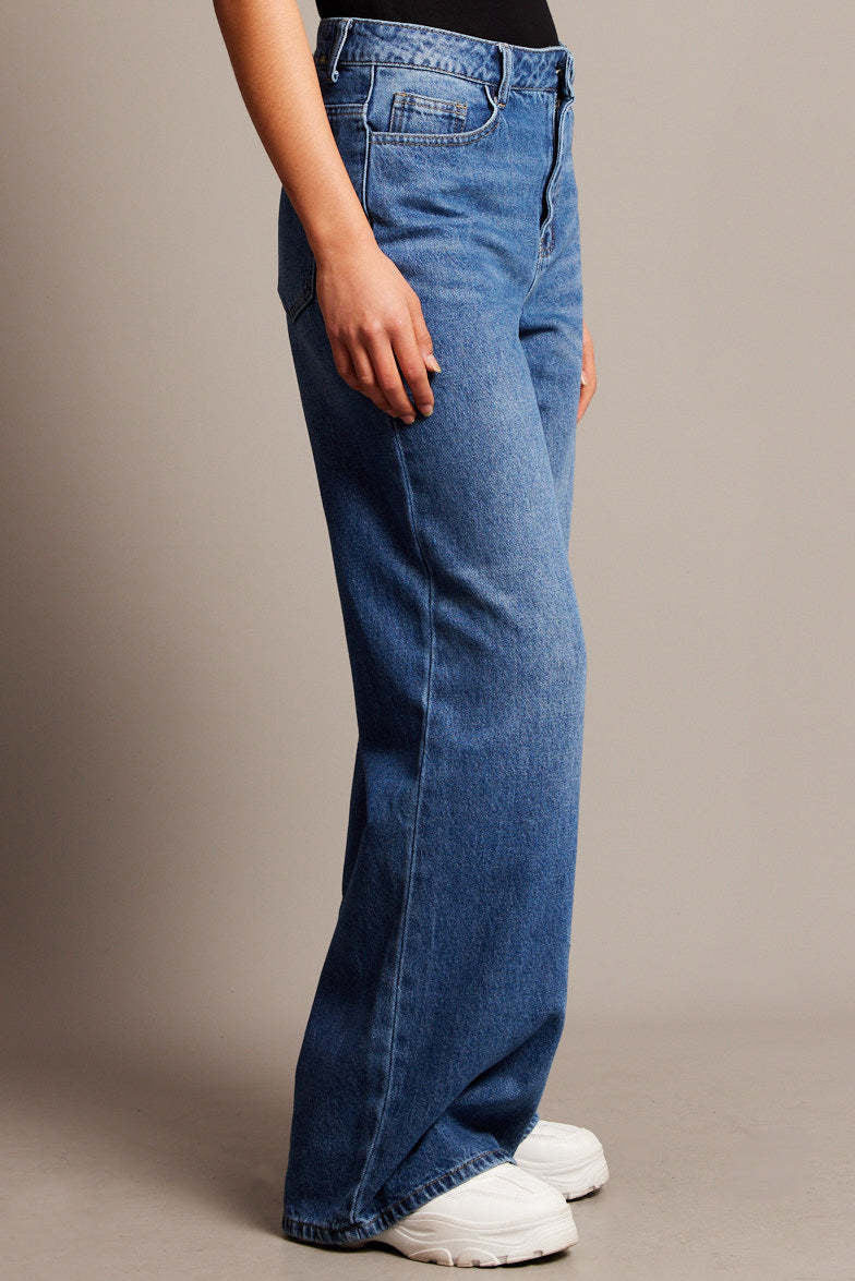 High Waist Loose Wide Leg Straight Jeans