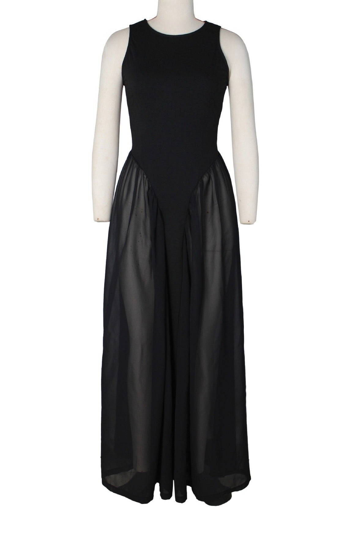 Spliced Chiffon Pleated Maxi Dress