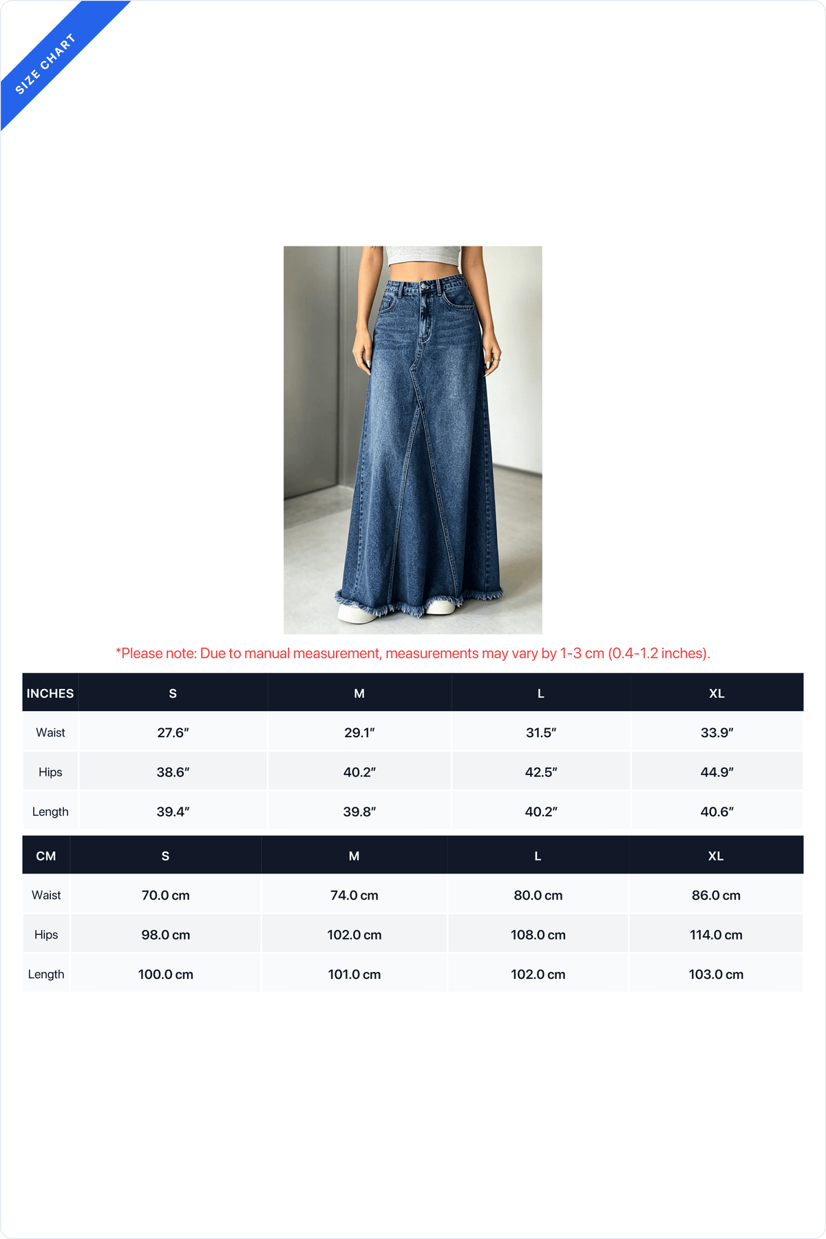 Raw-Hem Godet Denim Maxi Skirt