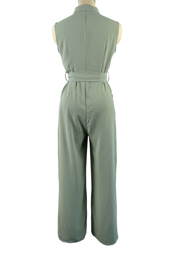 Collared Wide Leg Jumpsuit