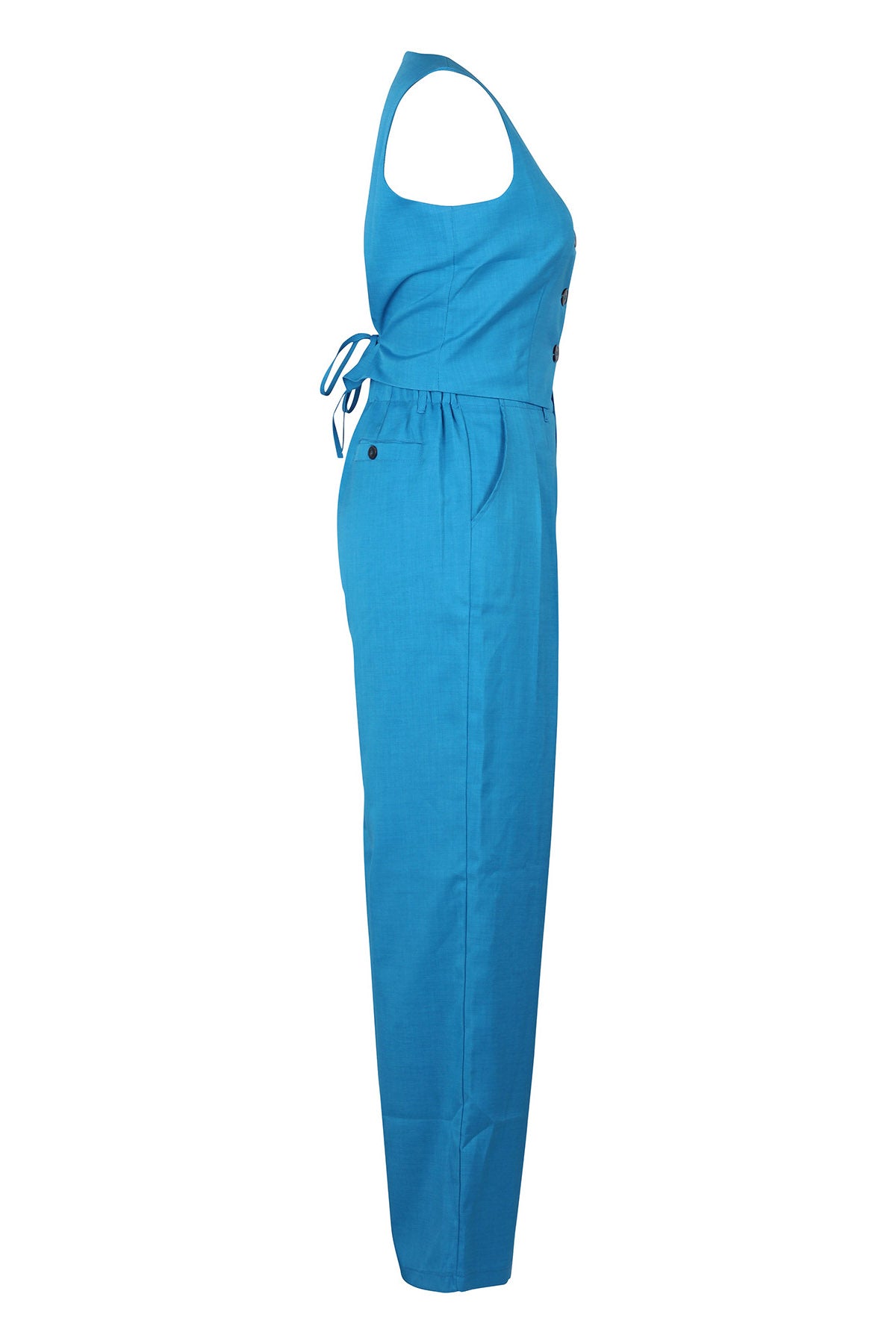 Linen Sleeveless Suit Set for Work Office