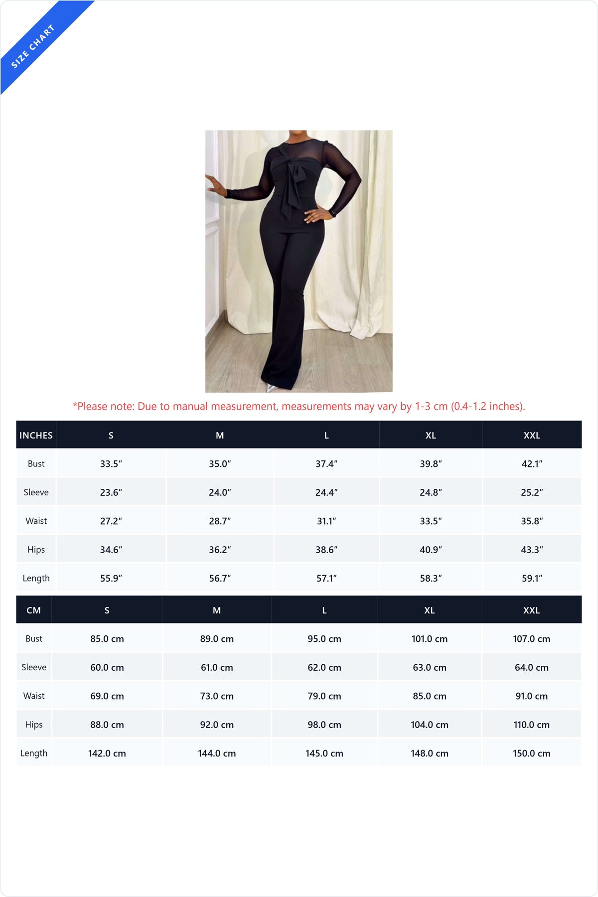Sheer Mesh Illusion Bow Detail Flared Jumpsuit
