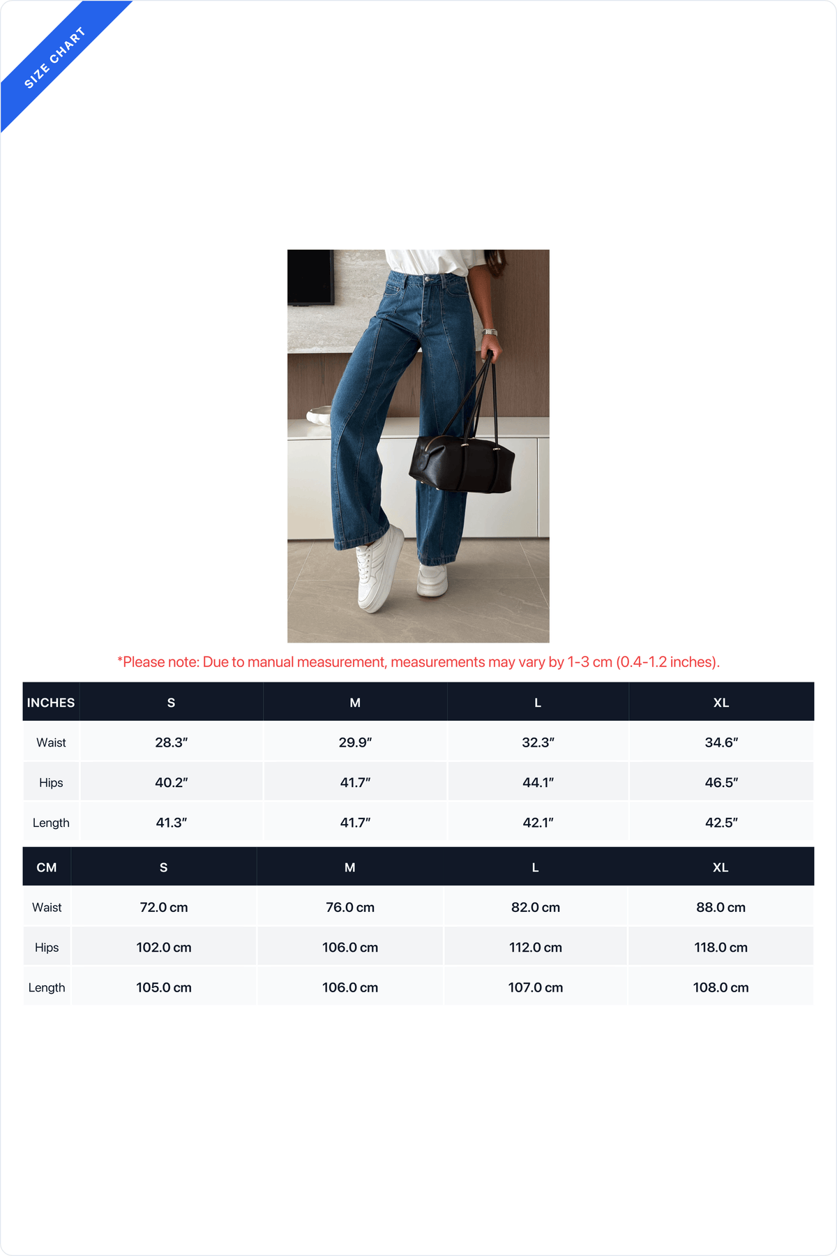 Contrast-Stitch Wide-Leg Jeans
