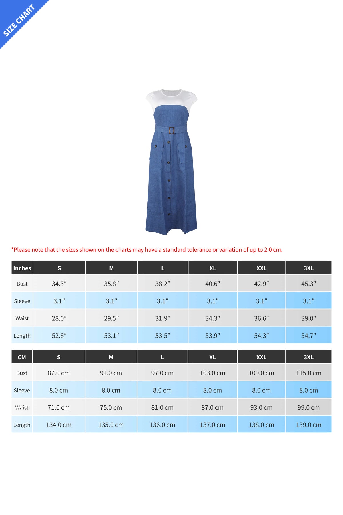 Elegant Denim Patchwork Pocket A-Line Dress