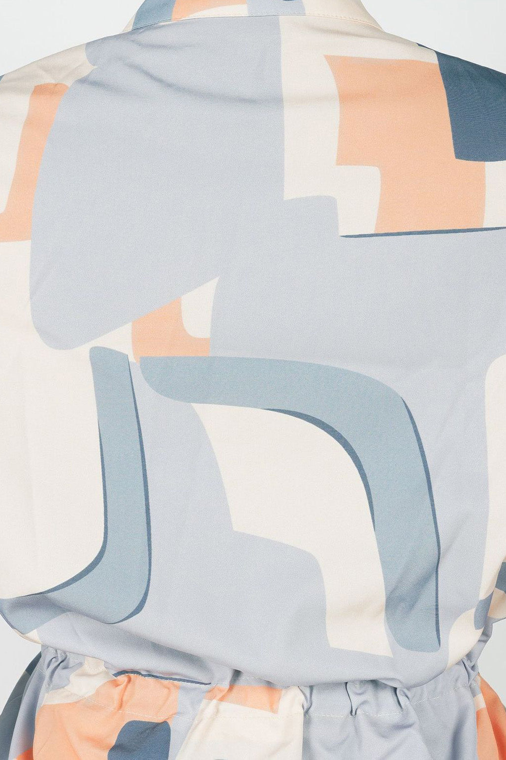 Printed Stand Collar Drawstring Waist 2-Piece Set