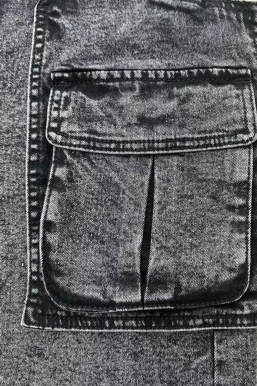 Retro Cargo Denim Shorts