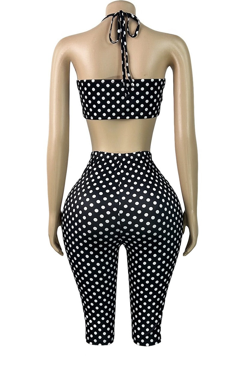 Retro Polka Dot 2-Piece Capri Set