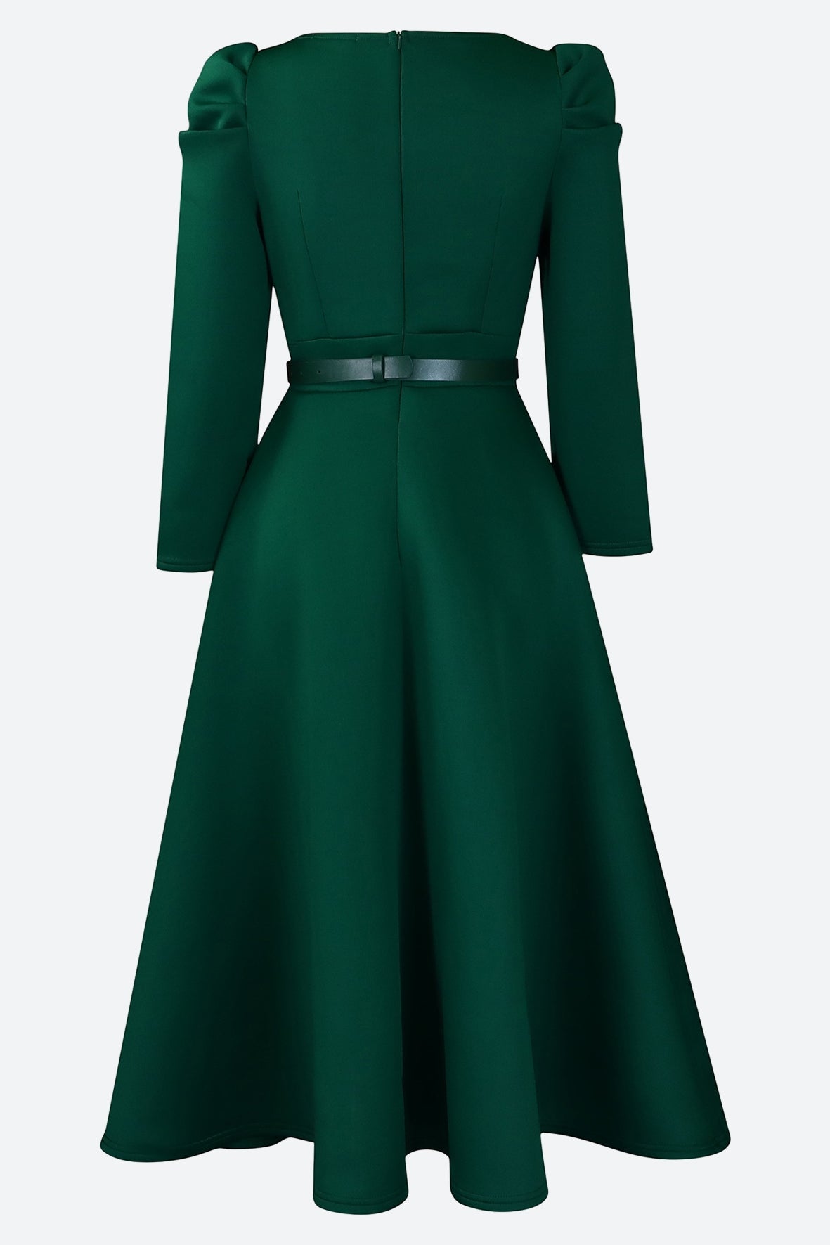 Puff Sleeve Elegant Pleated A-Line Dress