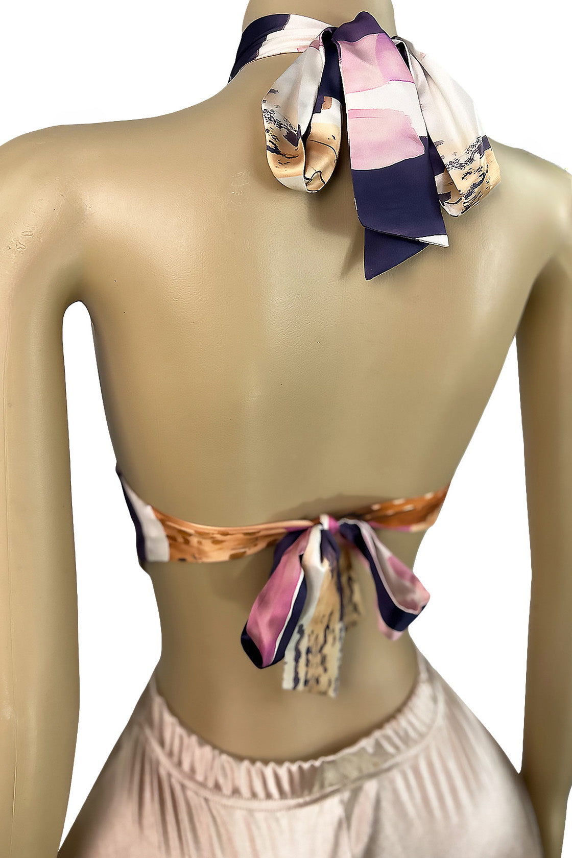 Satin Halter Tie Top and Shorts 2-Piece Set