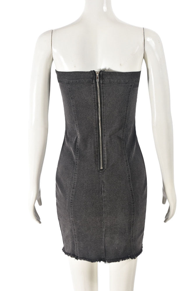 Strapless Mini Denim Dress