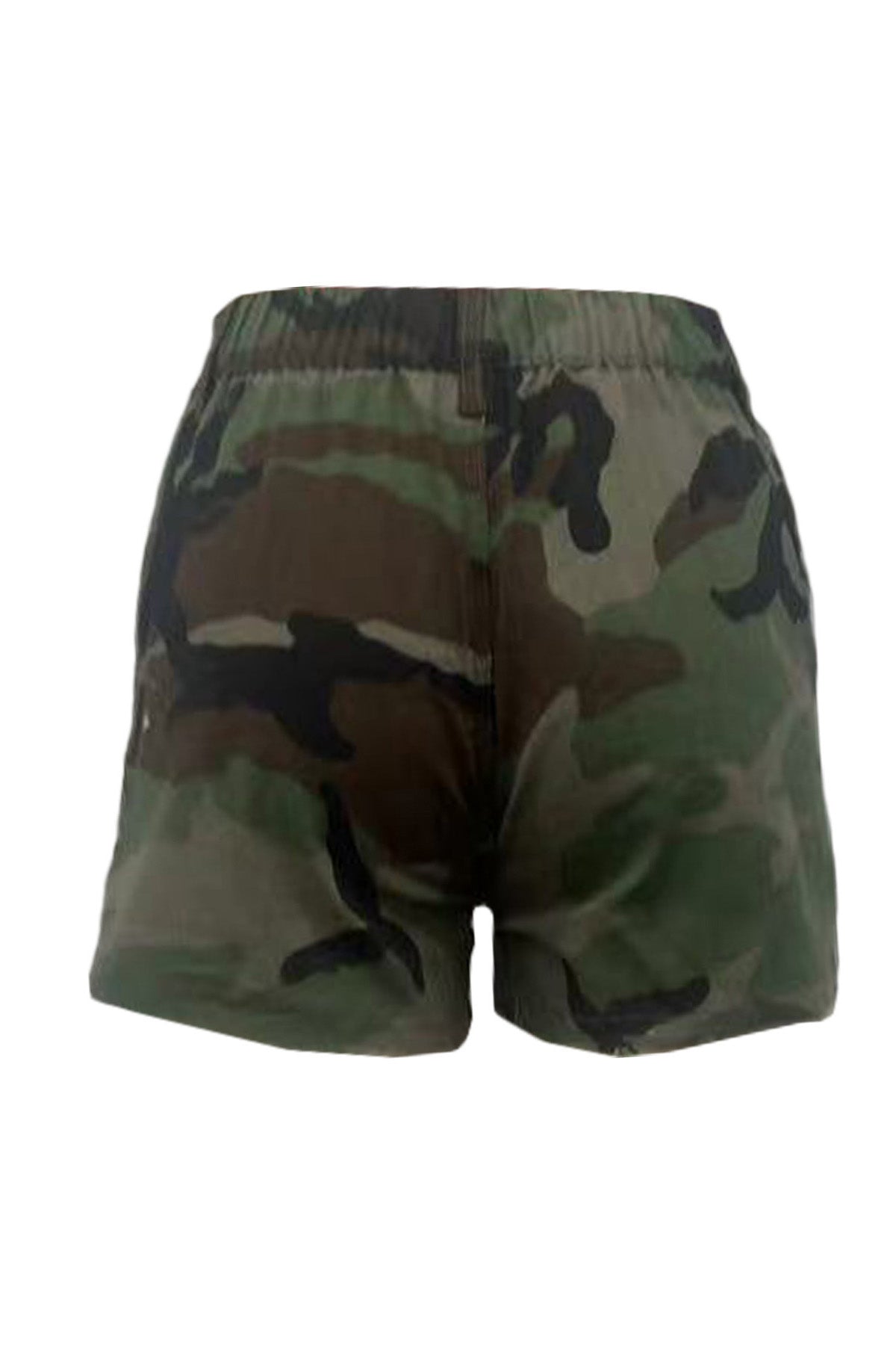 Camo High Waist Raw Hem Cutoff Shorts