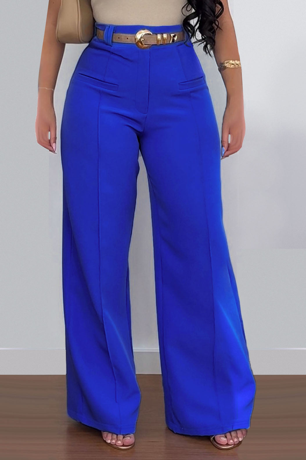 Casual Solid Color Loose Wide-Leg Pants