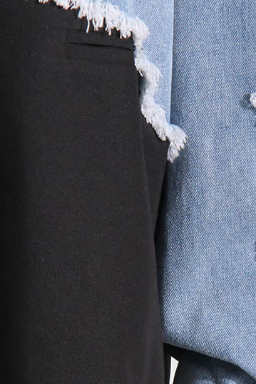 Color Blocking Loose Denim Jacket