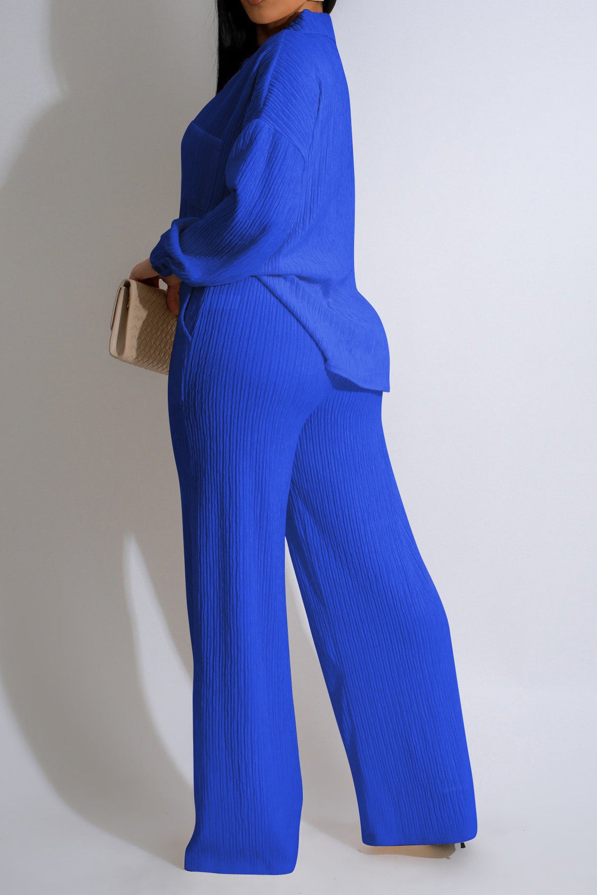 Loose Long Sleeve Top & Straight Pants Set