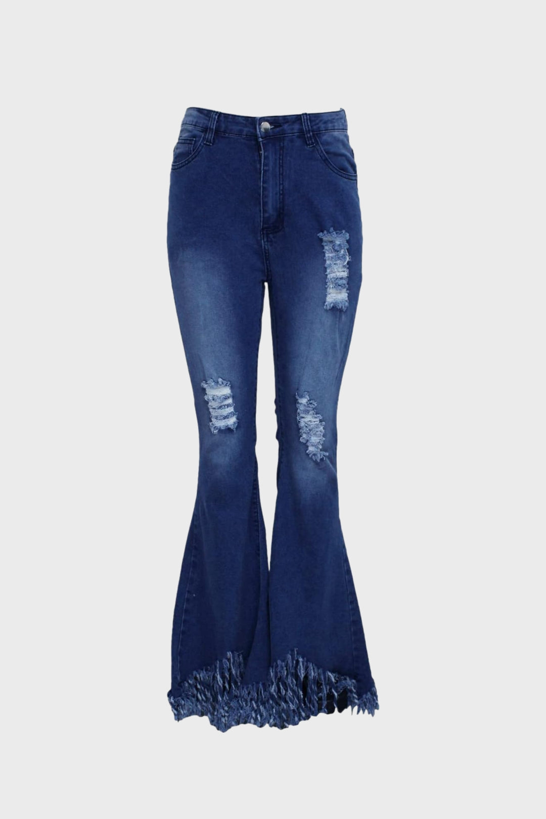 Stretch Ripped Wide Leg Jeans
