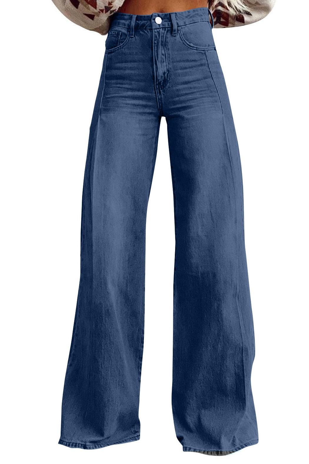 Vintage High Waist Wide Leg Floor Length Jeans
