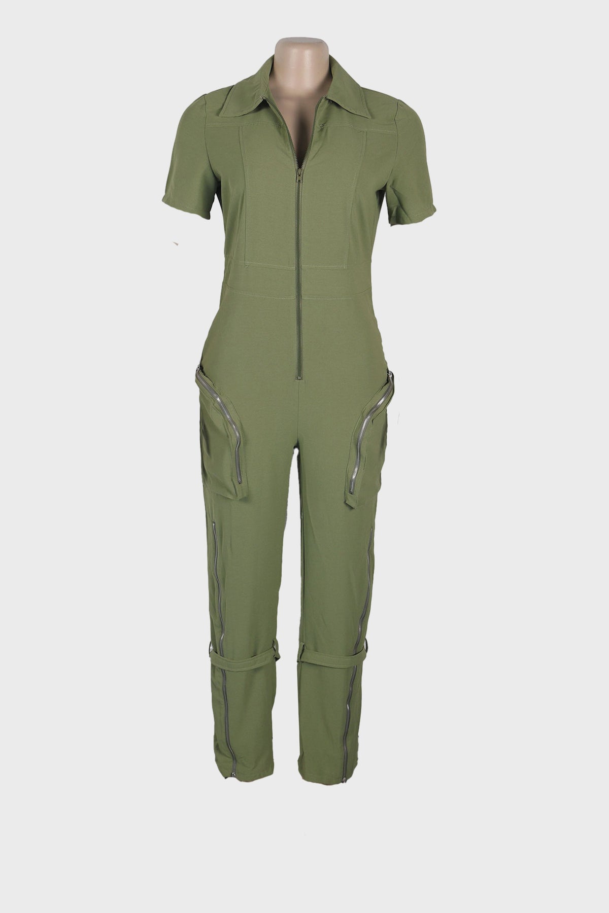 Zipper Cargo Jumpsuit