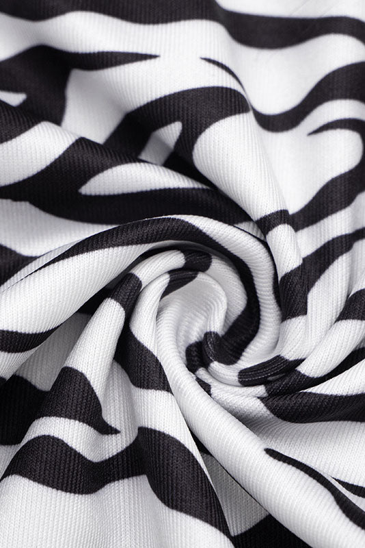 Zebra-Print Plush-Trim Capri Jumpsuit