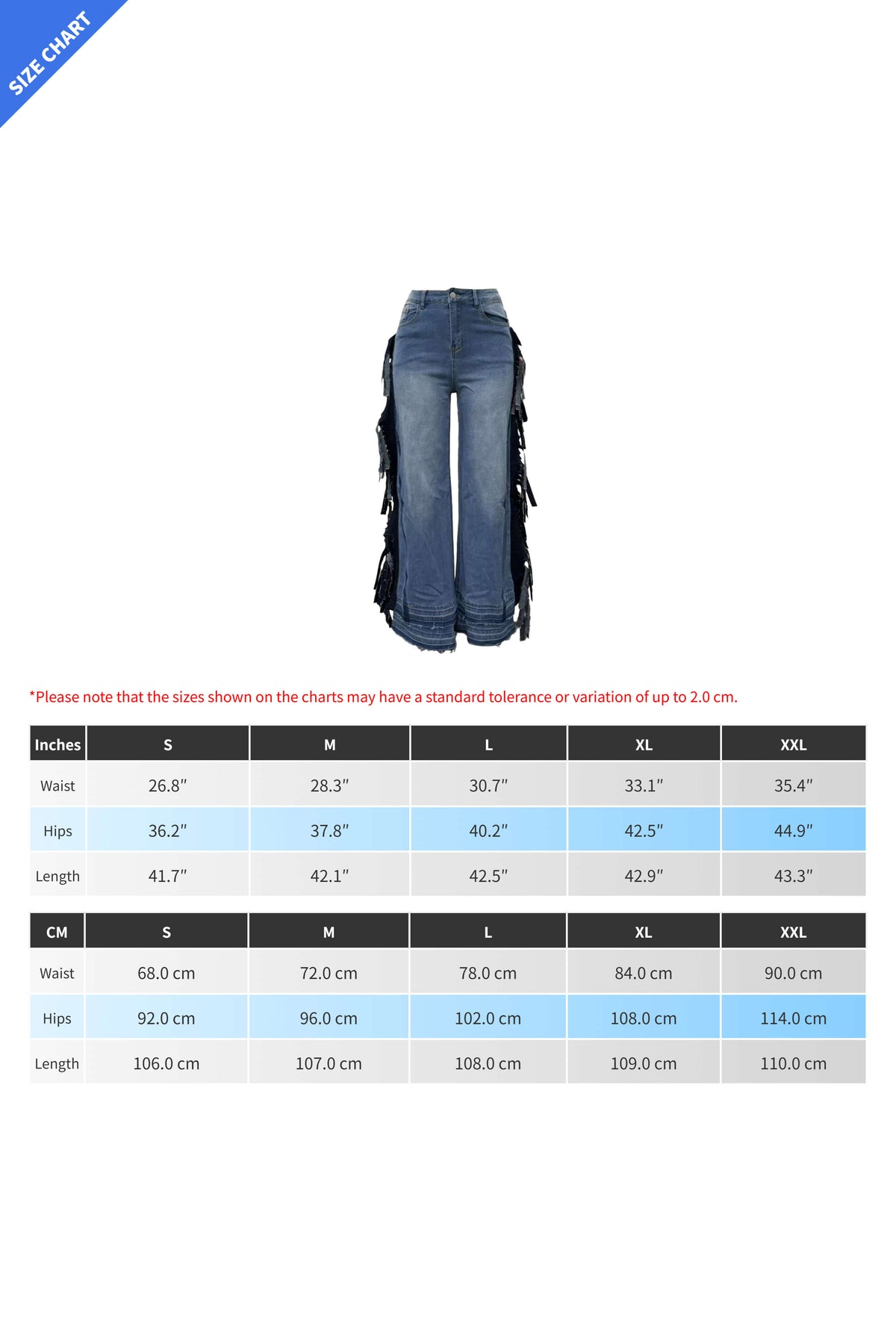 Side Fringe Wide Leg Raw Hem Jeans