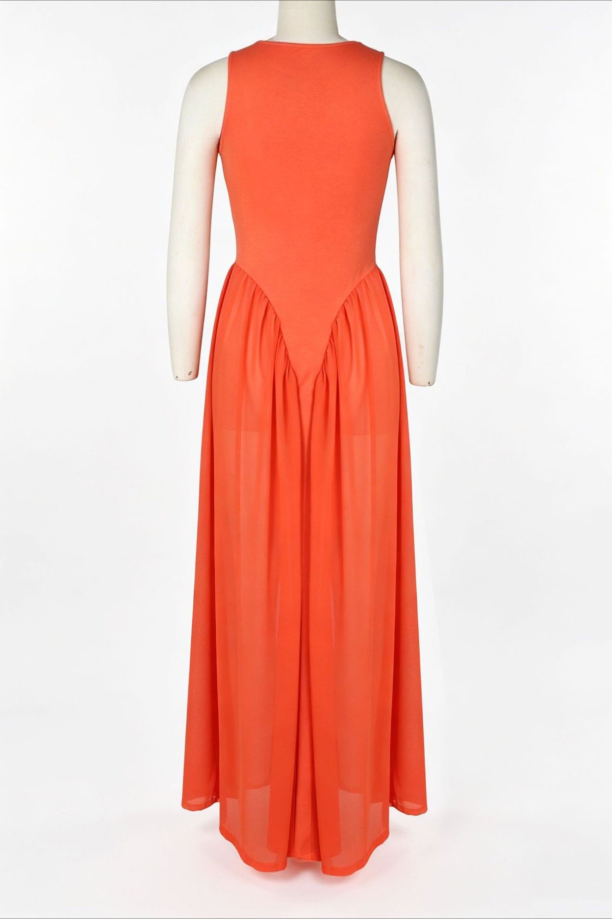 Spliced Chiffon Pleated Maxi Dress