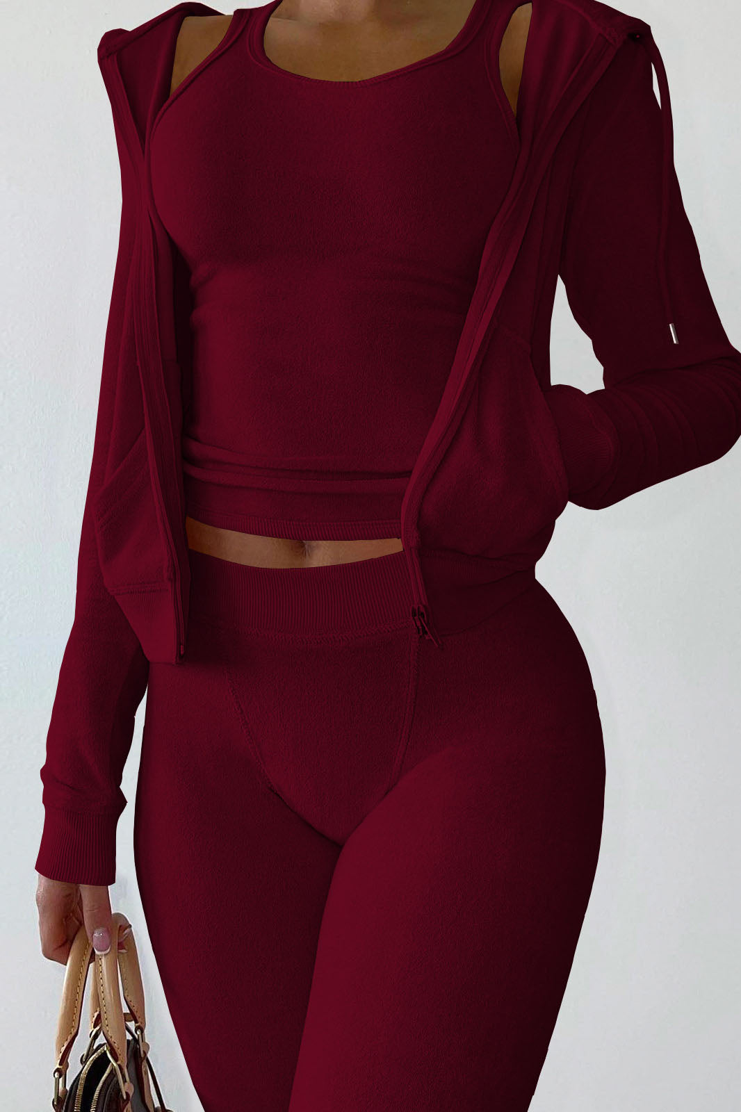 Zip Hoodie, Tank & Pants Three-Piece Lounge Set