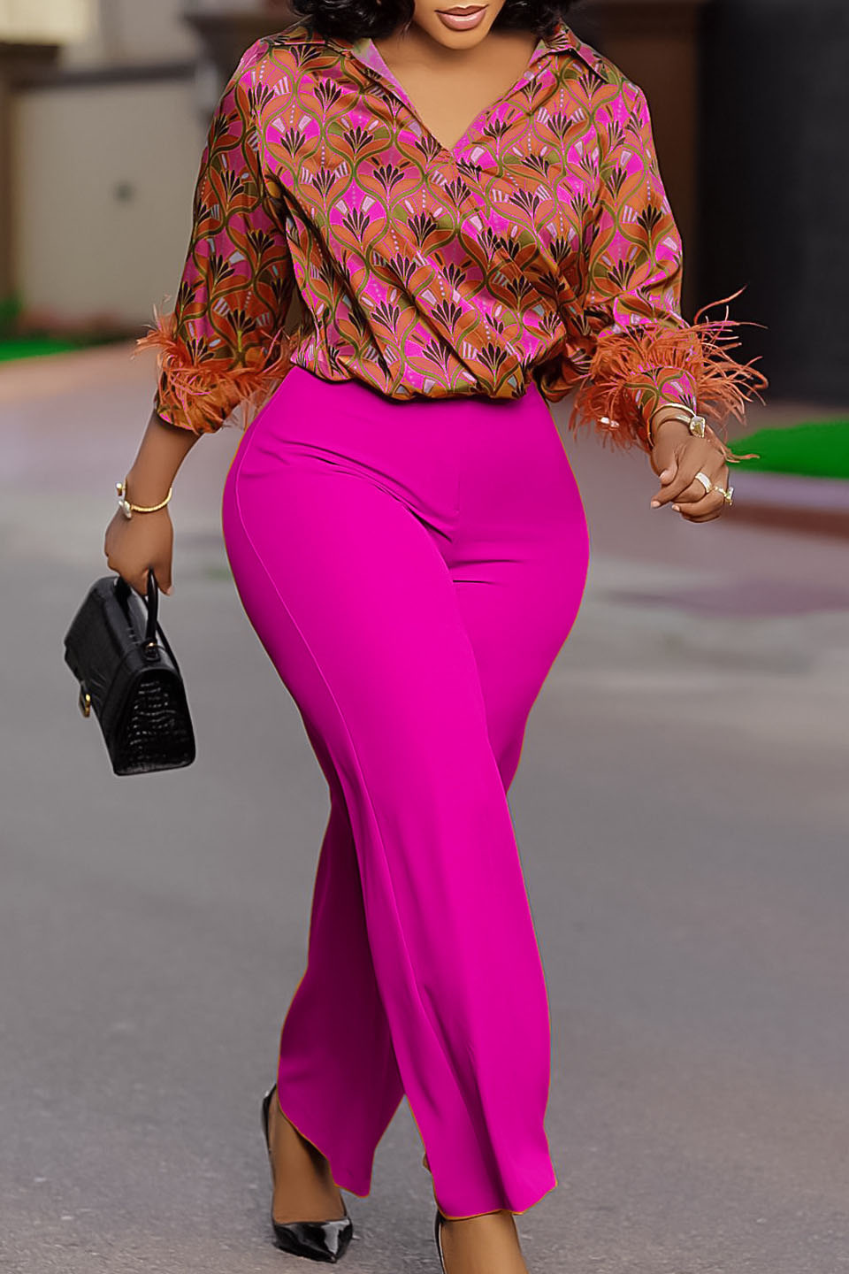 Printed Shirt & Pants Set