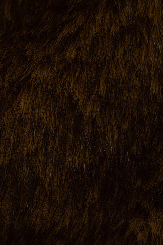 Brown Faux Fur Off Shoulder Top