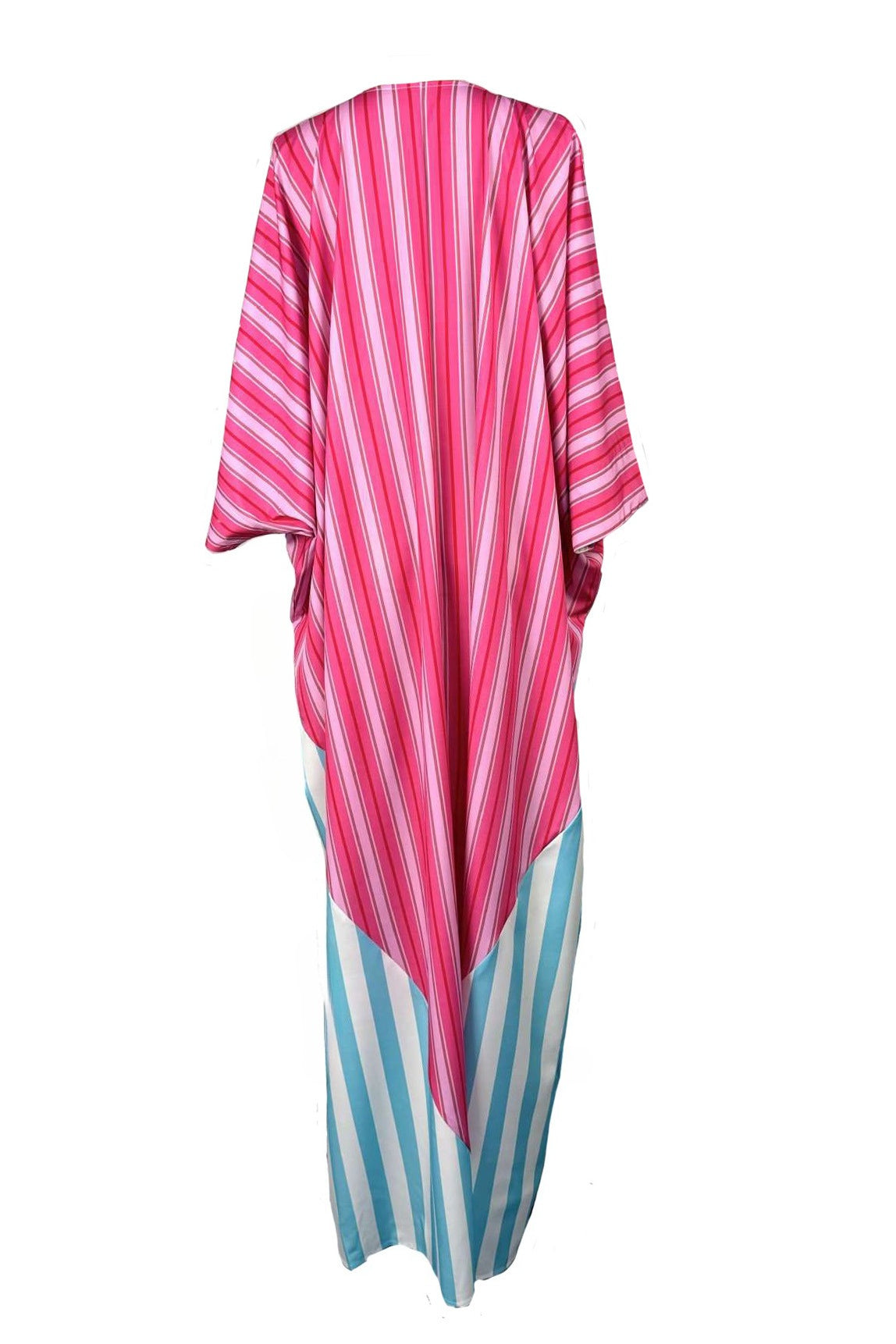 Striped Colorblock Kaftan Maxi Dress