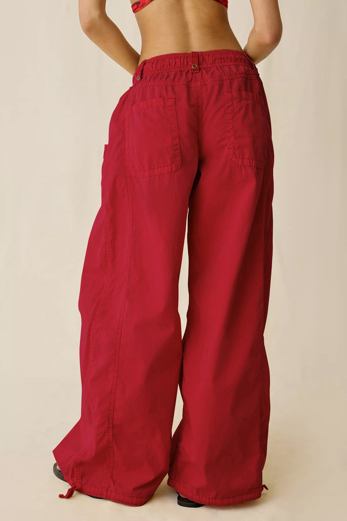 Wide Leg Drawstring Parachute Pant