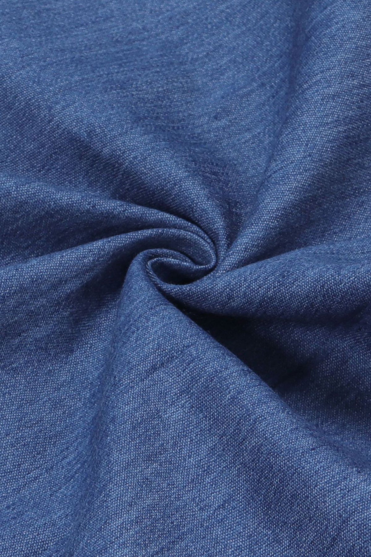 Elegant Denim Patchwork Pocket A-Line Dress