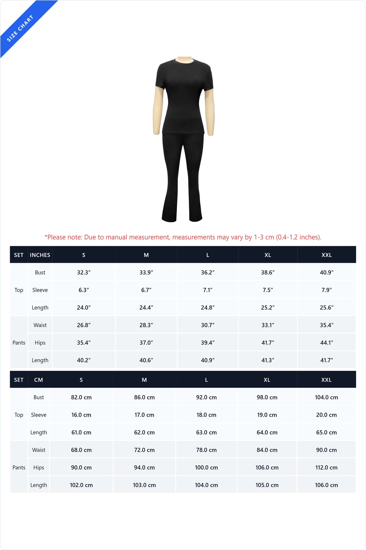Fitted Short Sleeve Flare Pant Set
