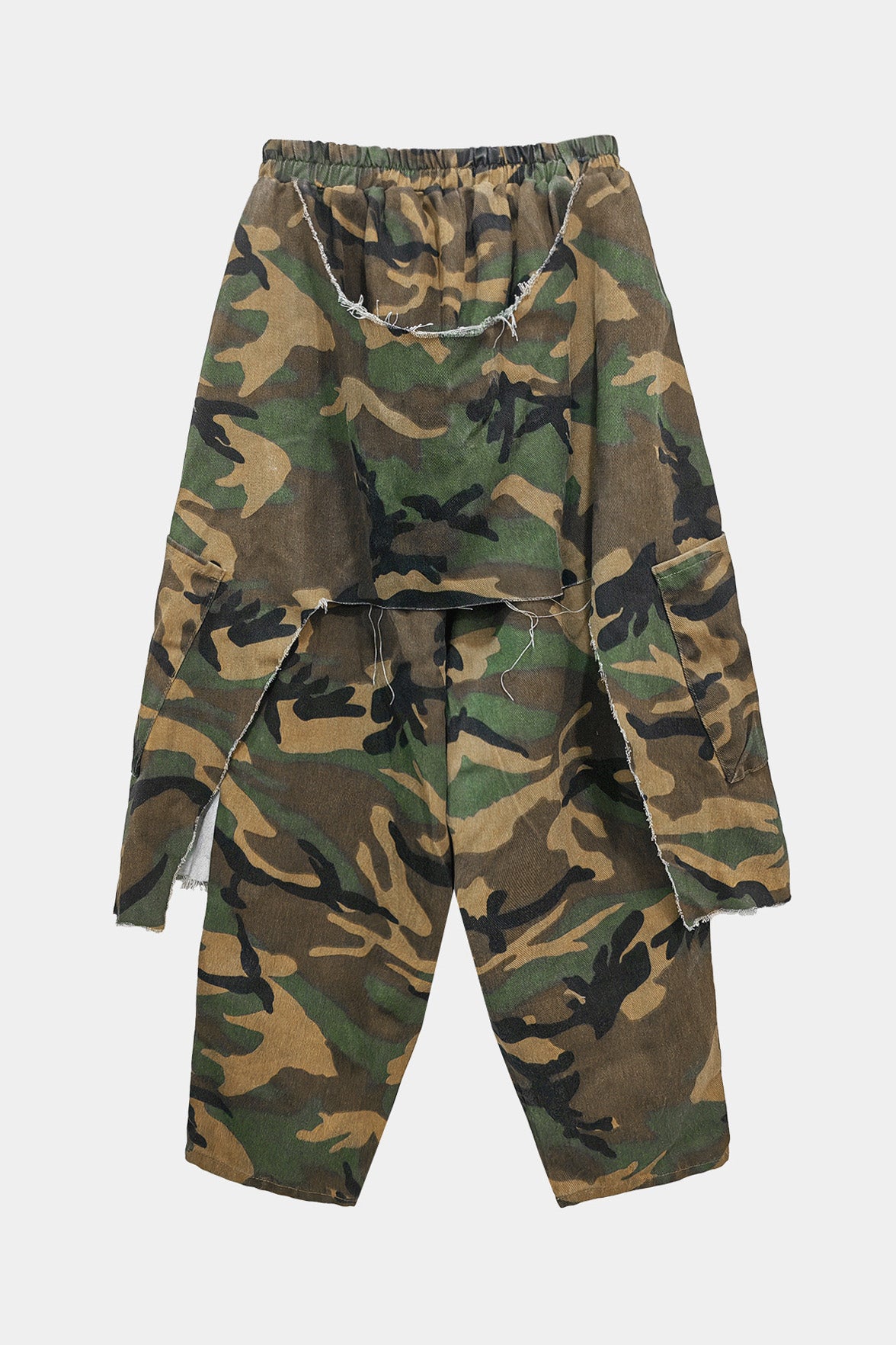 Camo Print Elastic Waist Harem Pants