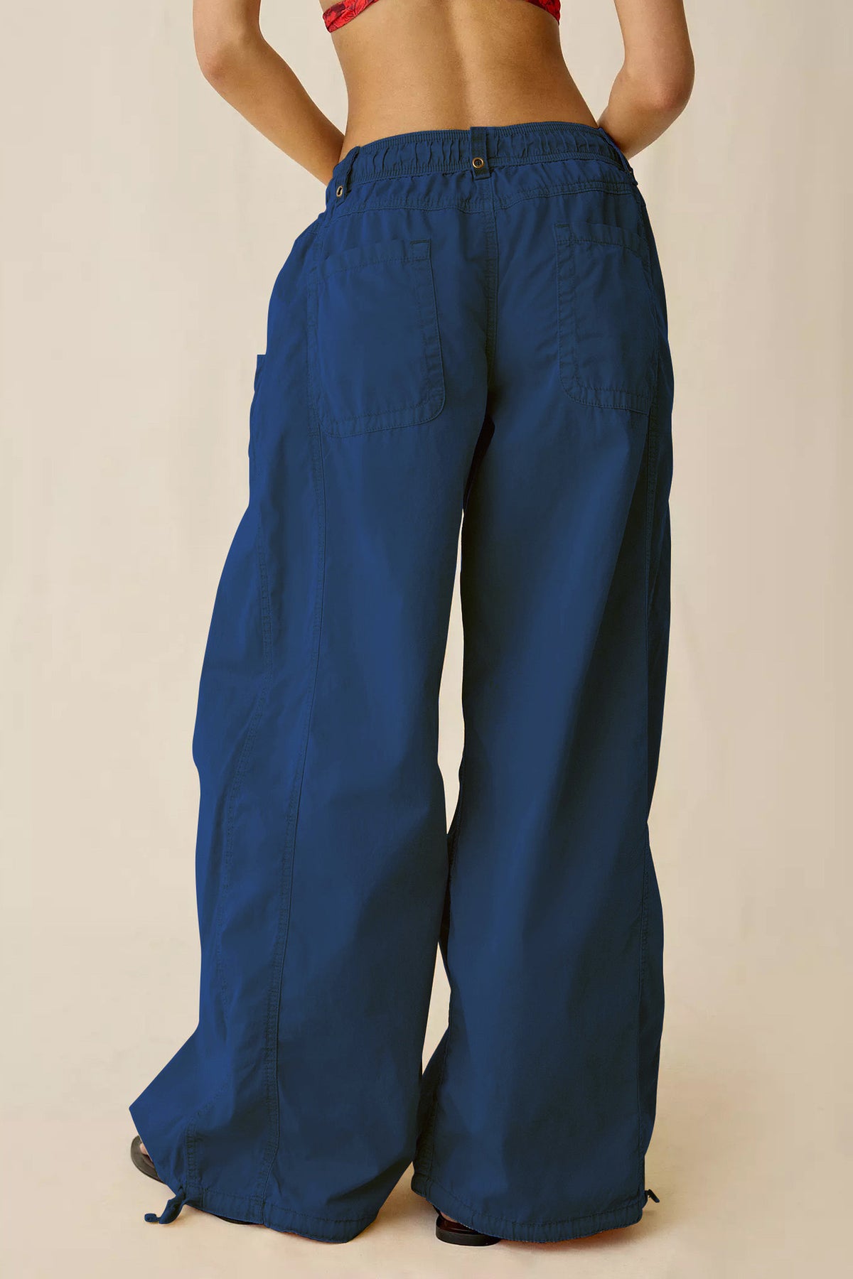 Wide Leg Drawstring Parachute Pant