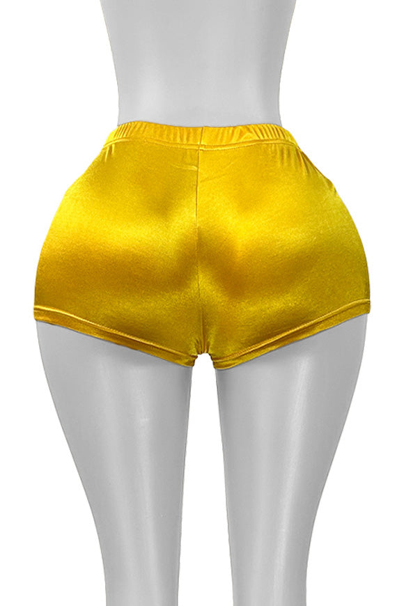 Shiny Satin Bodycon Mini Shorts