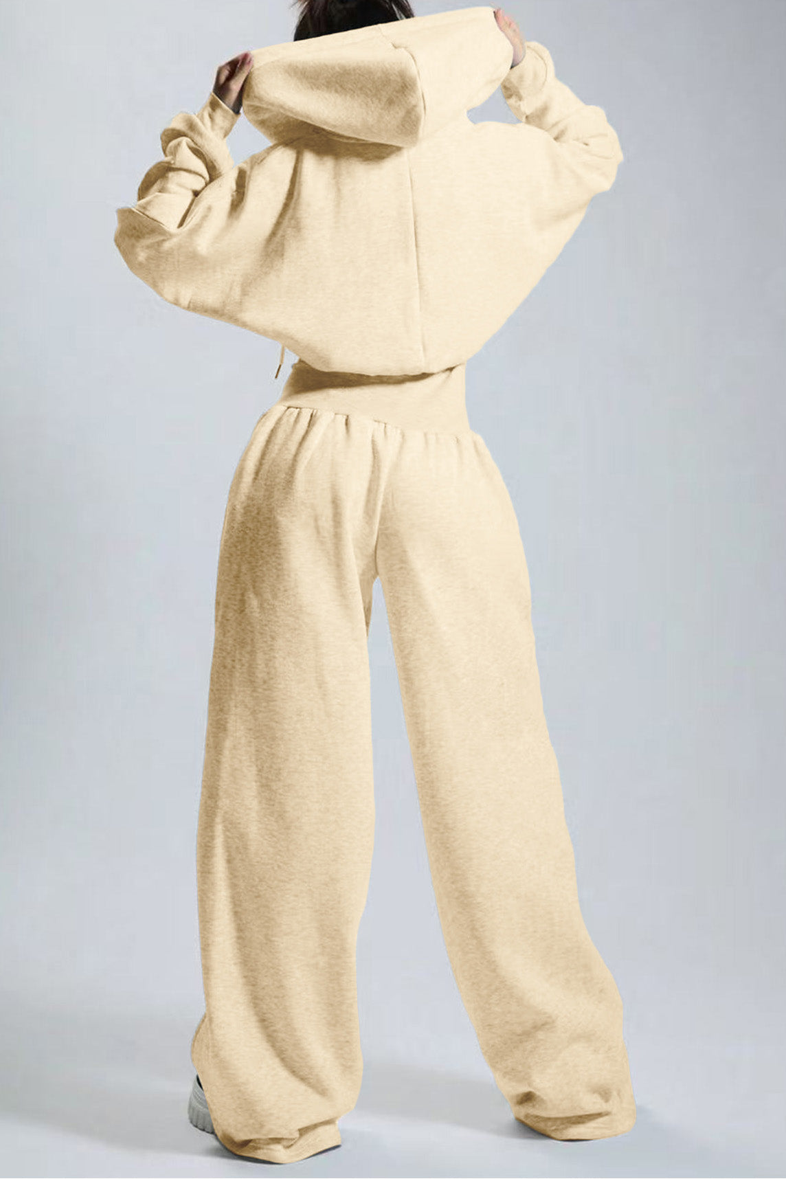 Hooded Drawstring Wide Leg Jumpsuit