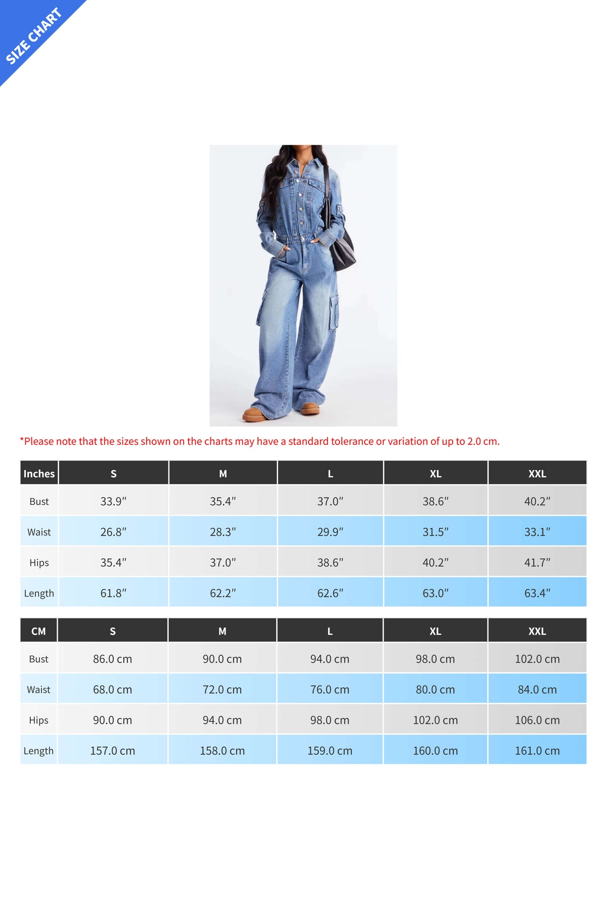 Washed Denim Utility Wide Leg Jumpsuit