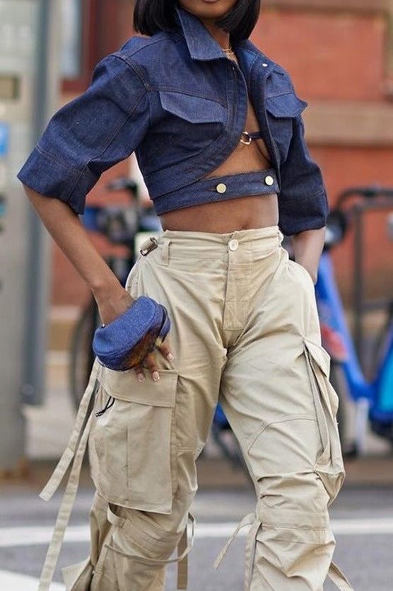 Cropped Denim Shirt