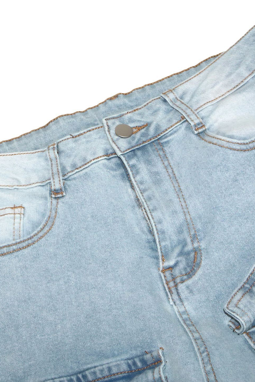 Street Style Utility Pocket Straight Jeans