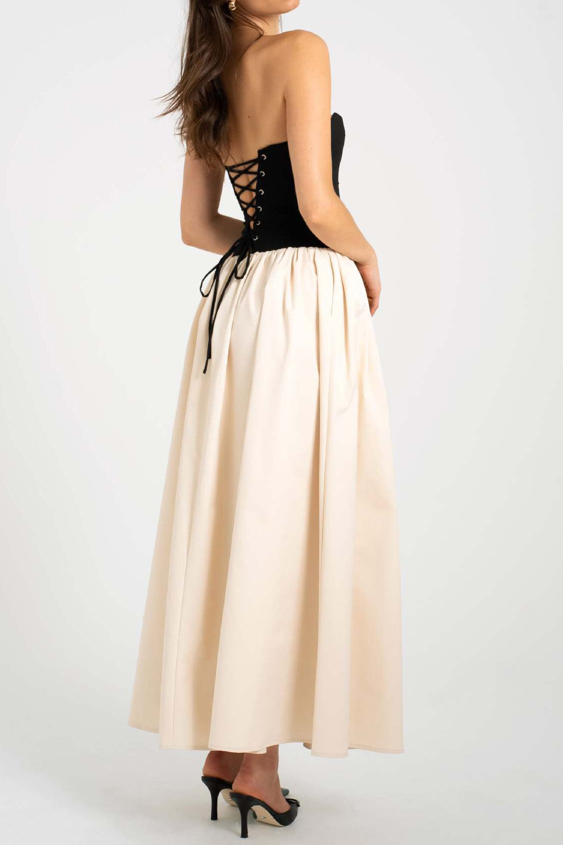 Colorblock Strapless Sleeveless Dress