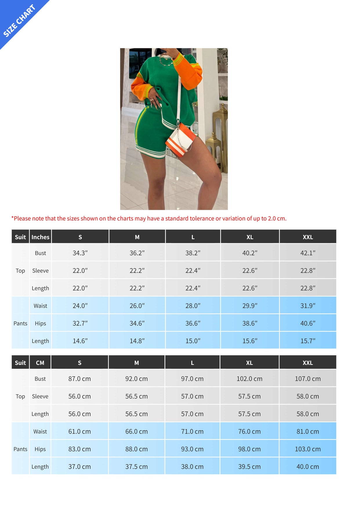 Colorblock Knit Shorts Set