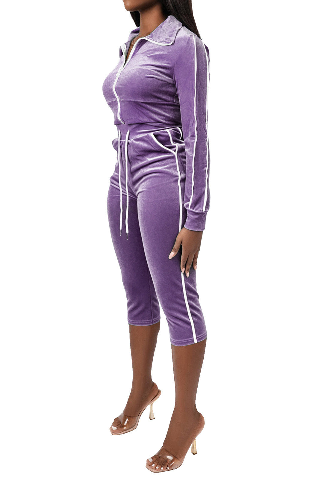 Velour 2-Piece Tracksuit Set