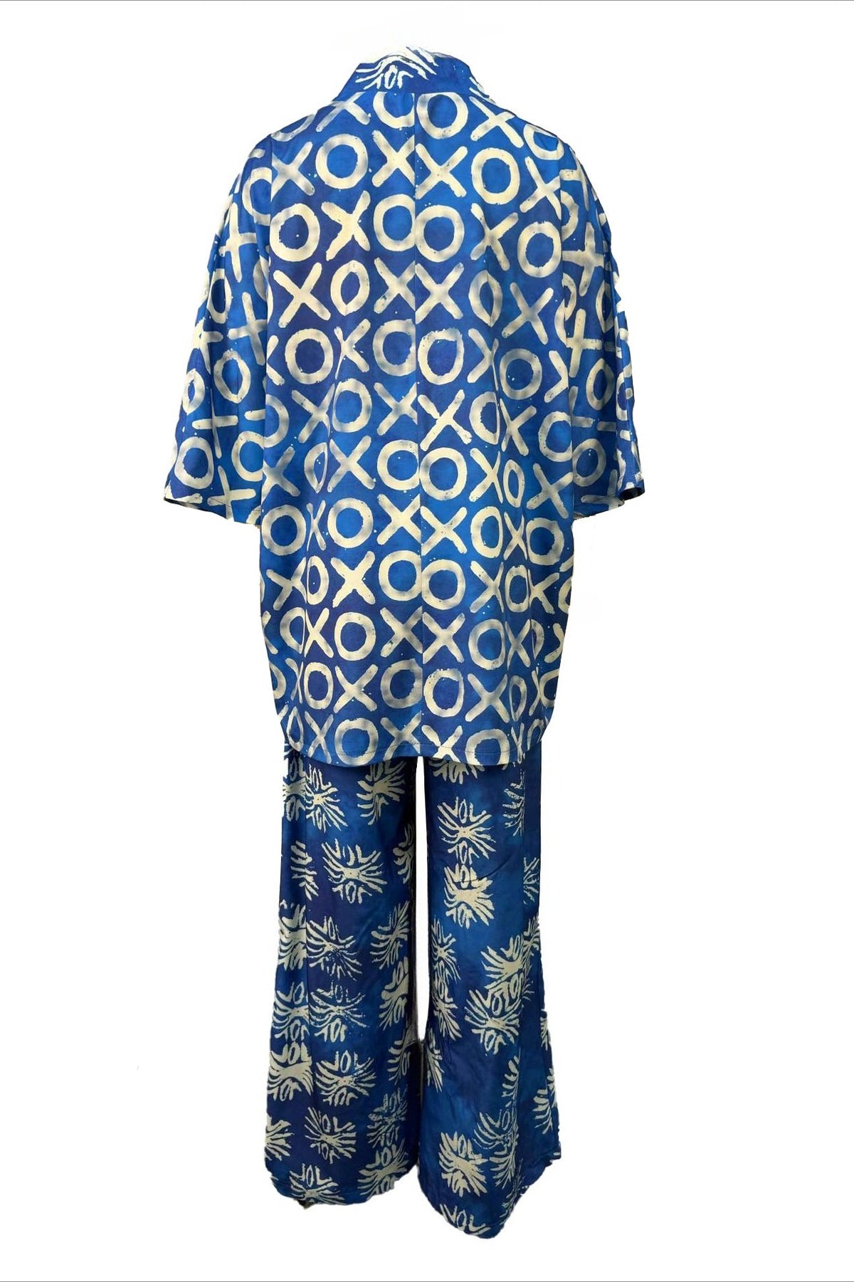 Abstract Print Kaftan & Wide Leg Pants Set