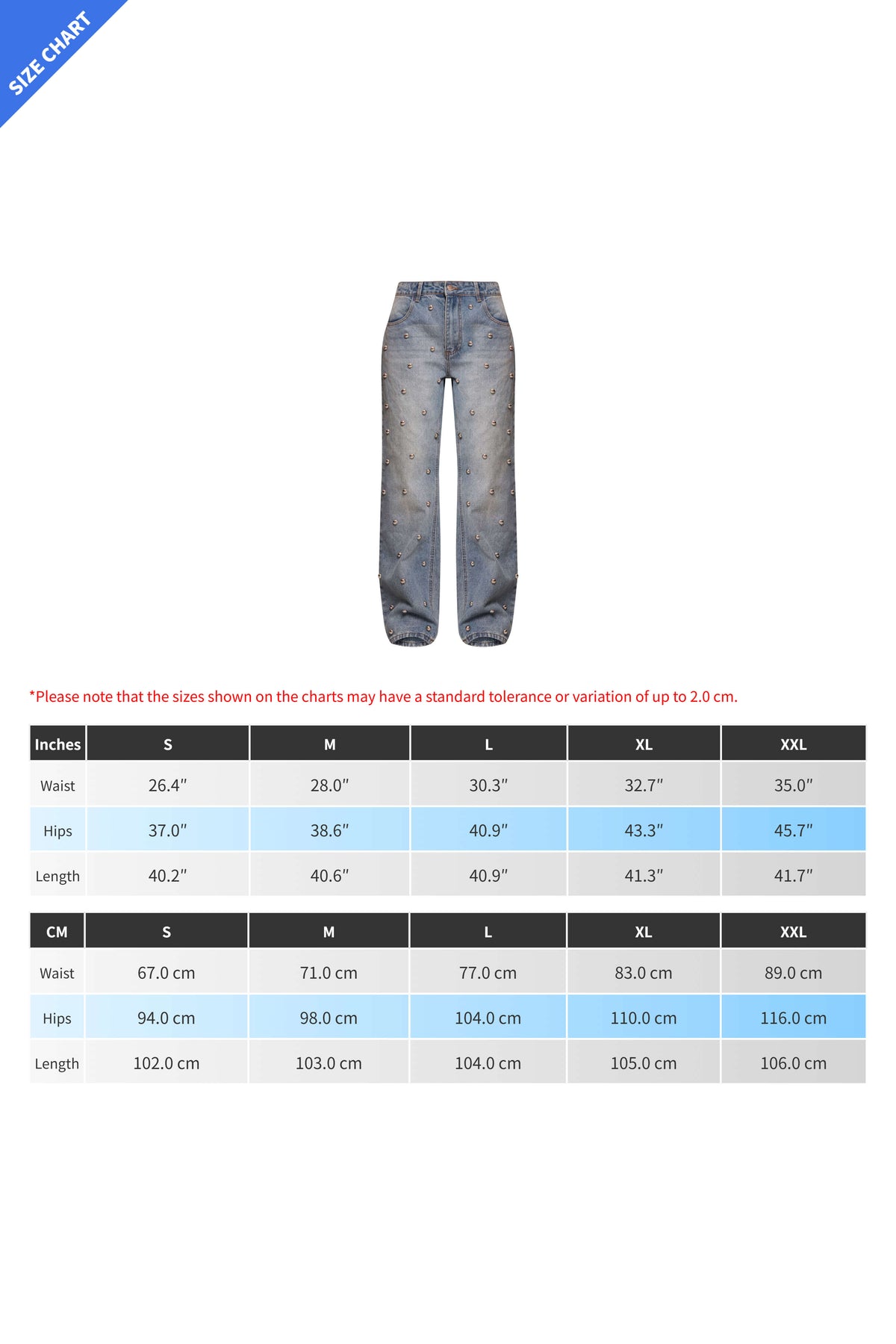 Studded High Waist Straight Leg Jeans