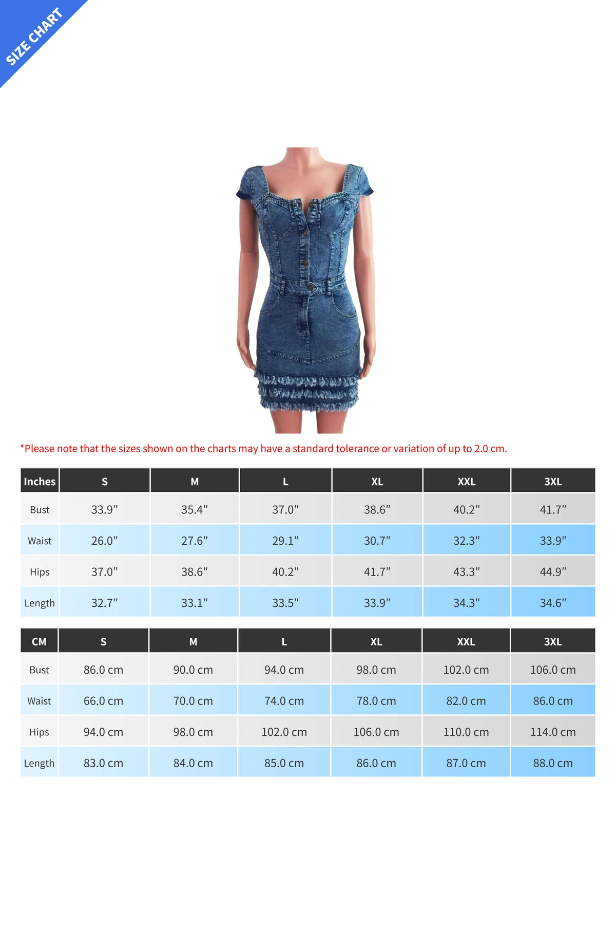 Ruffle Hem Bustier Denim Mini Dress