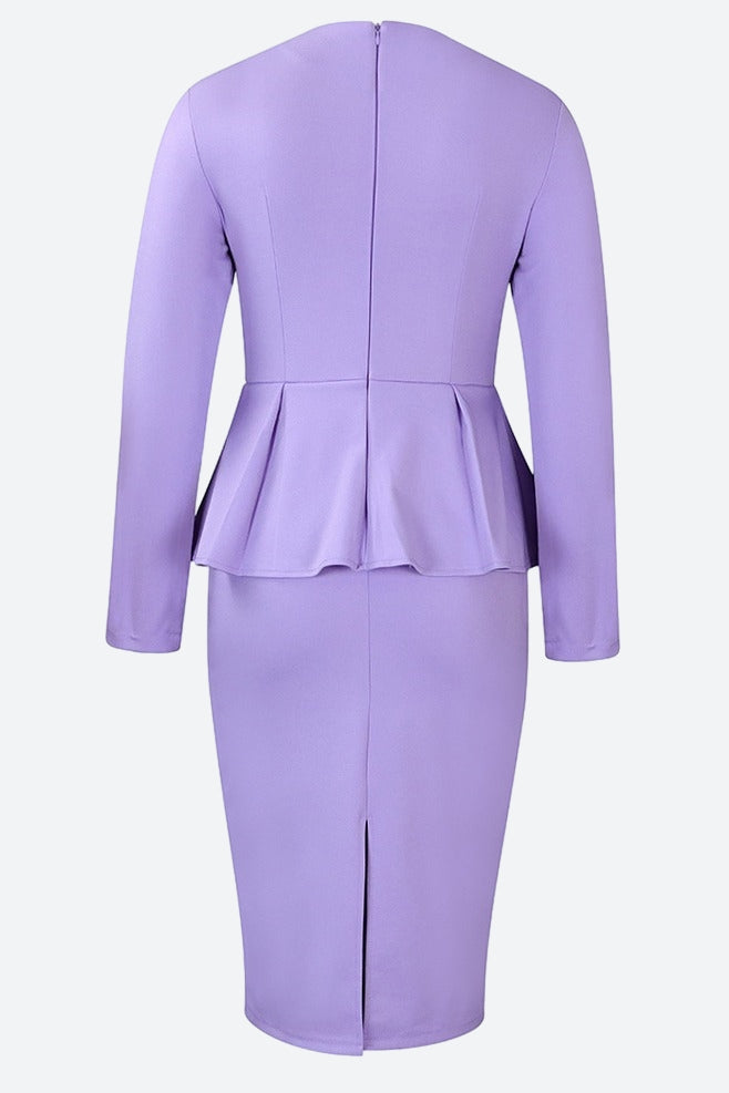 Structured Peplum Midi Dress
