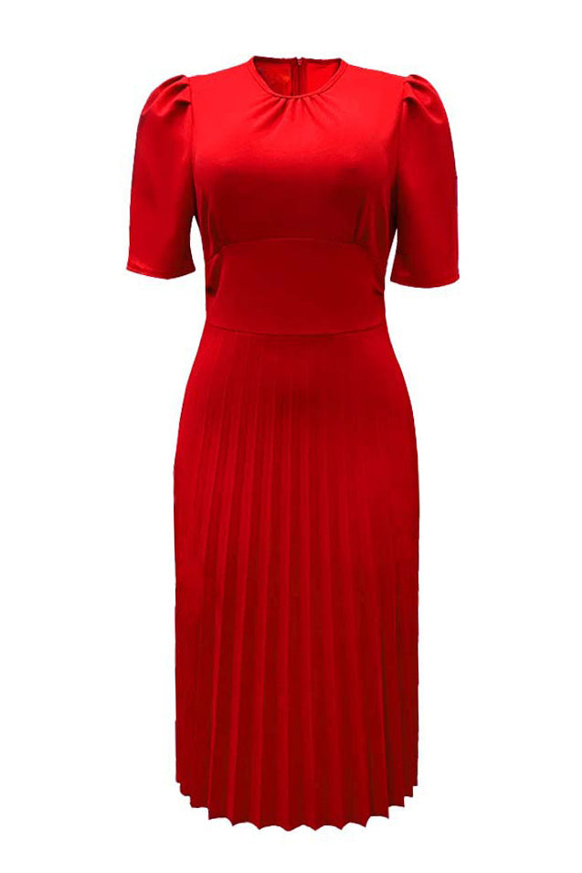 High Waist Pleated Dress